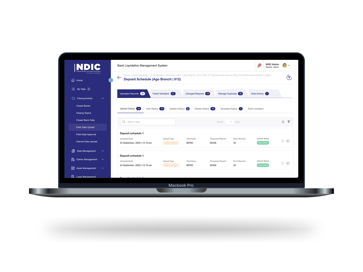 NDIC Bank Liquidation System